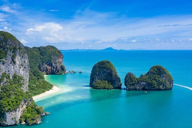 Early bird Krabi to Phi Phi islands + 4 Islands by Speedboat - Viking Cave and Monkey Beach: nature views, with tide in the mix